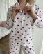 Женская пижама из фланели (рубашка + штаны) красные сердечки, COSY F43P фото 2