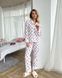 Женская пижама из фланели (рубашка + штаны) красные сердечки, COSY F43P фото 1