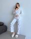 Женская пижама из фланели (рубашка + штаны) снежинки на белом, COSY F44P фото 4