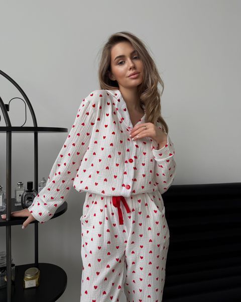 Женская пижама из муслина (рубашка длинный рукав + штаны), COSY M252P фото